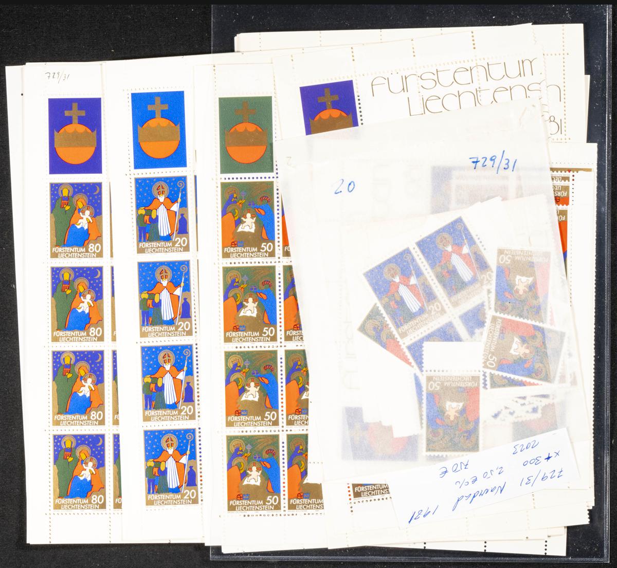 1002 | Liechtenstein. Stock de Series y Sellos