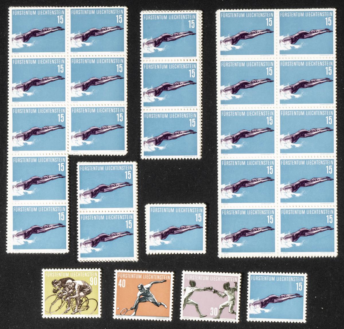 936 | Liechtenstein. Sets and stamps stock