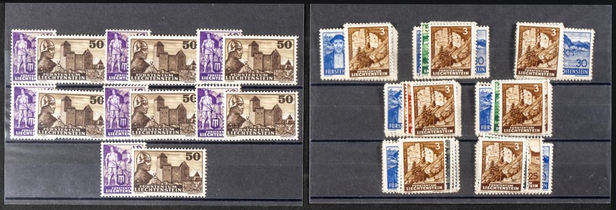 937 | Liechtenstein. Sets and stamps stock