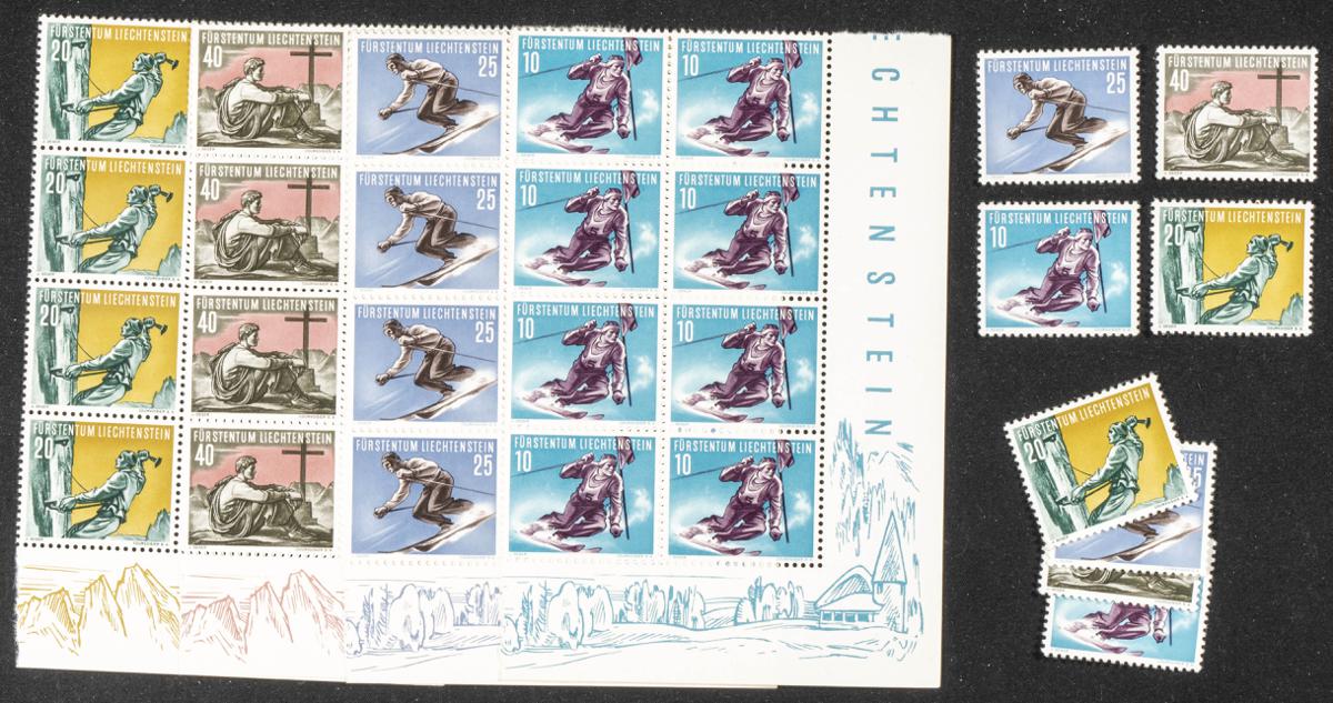 943 | Liechtenstein. Sets and stamps stock