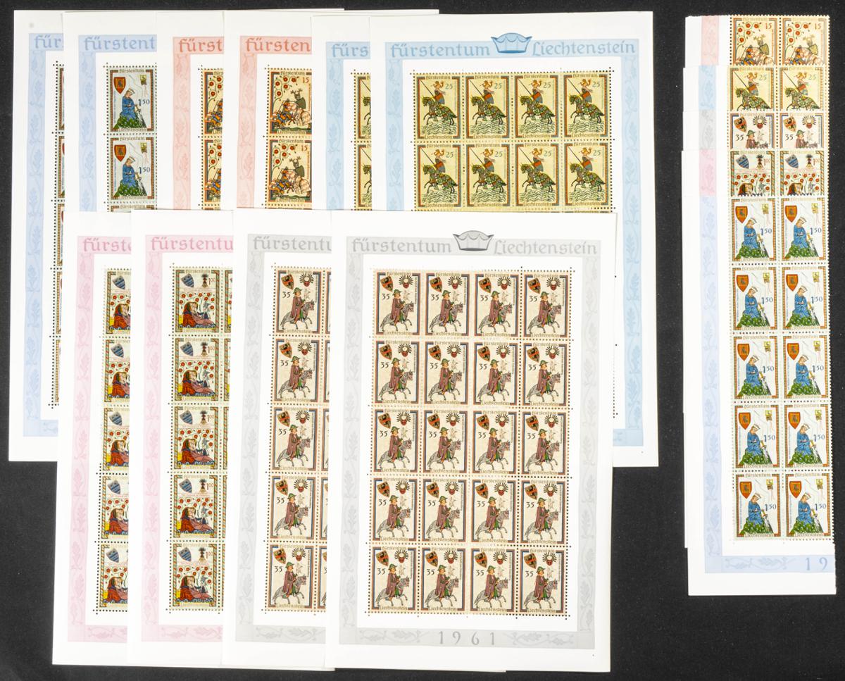 953 | Liechtenstein. Stock de Series y Sellos