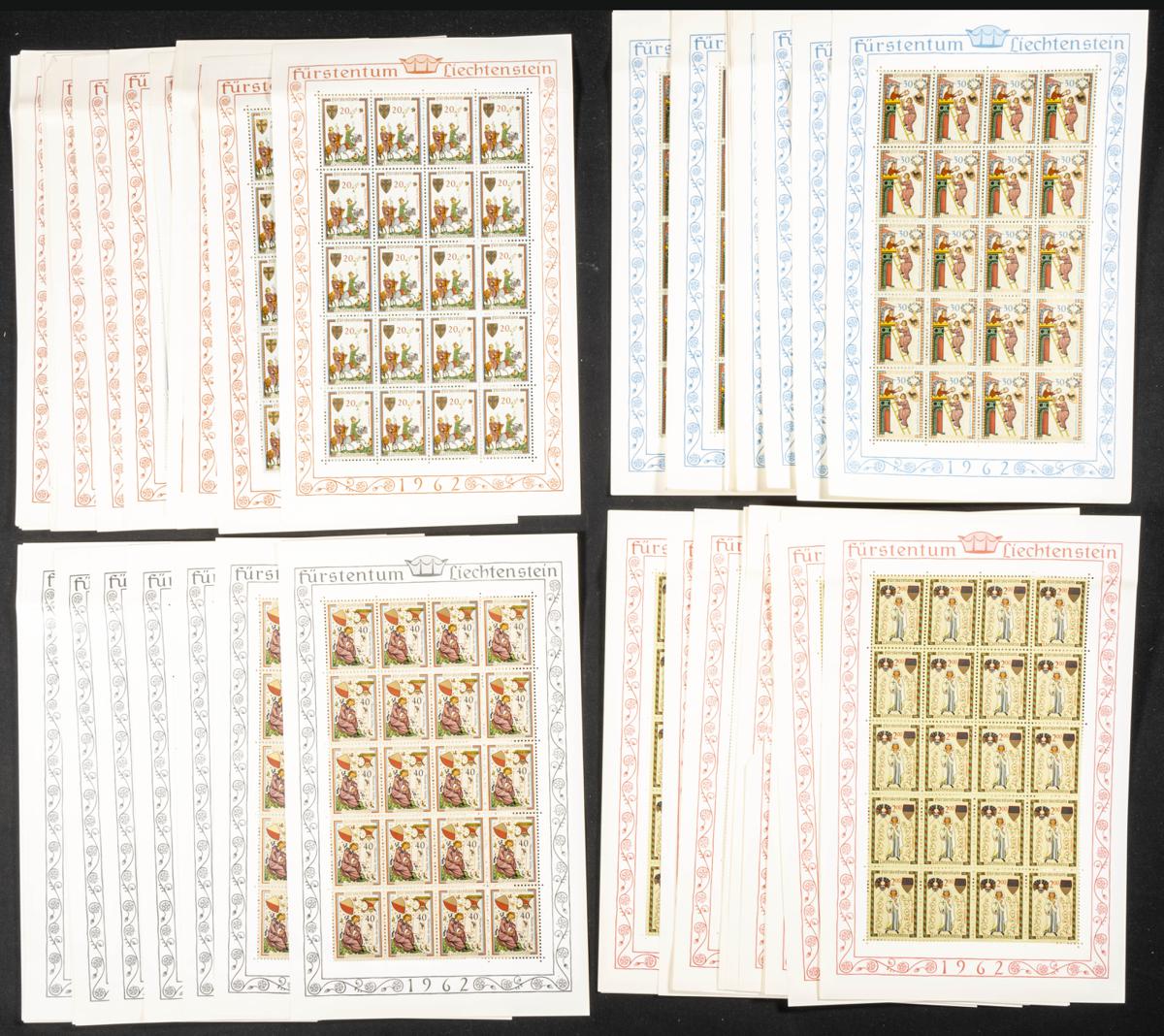 955 | Liechtenstein. Stock de Series y Sellos