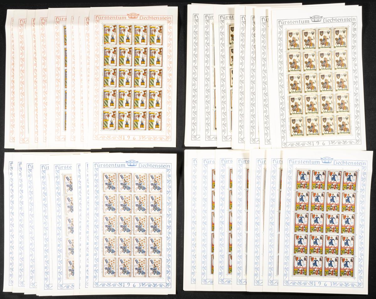 959 | Liechtenstein. Stock de Series y Sellos