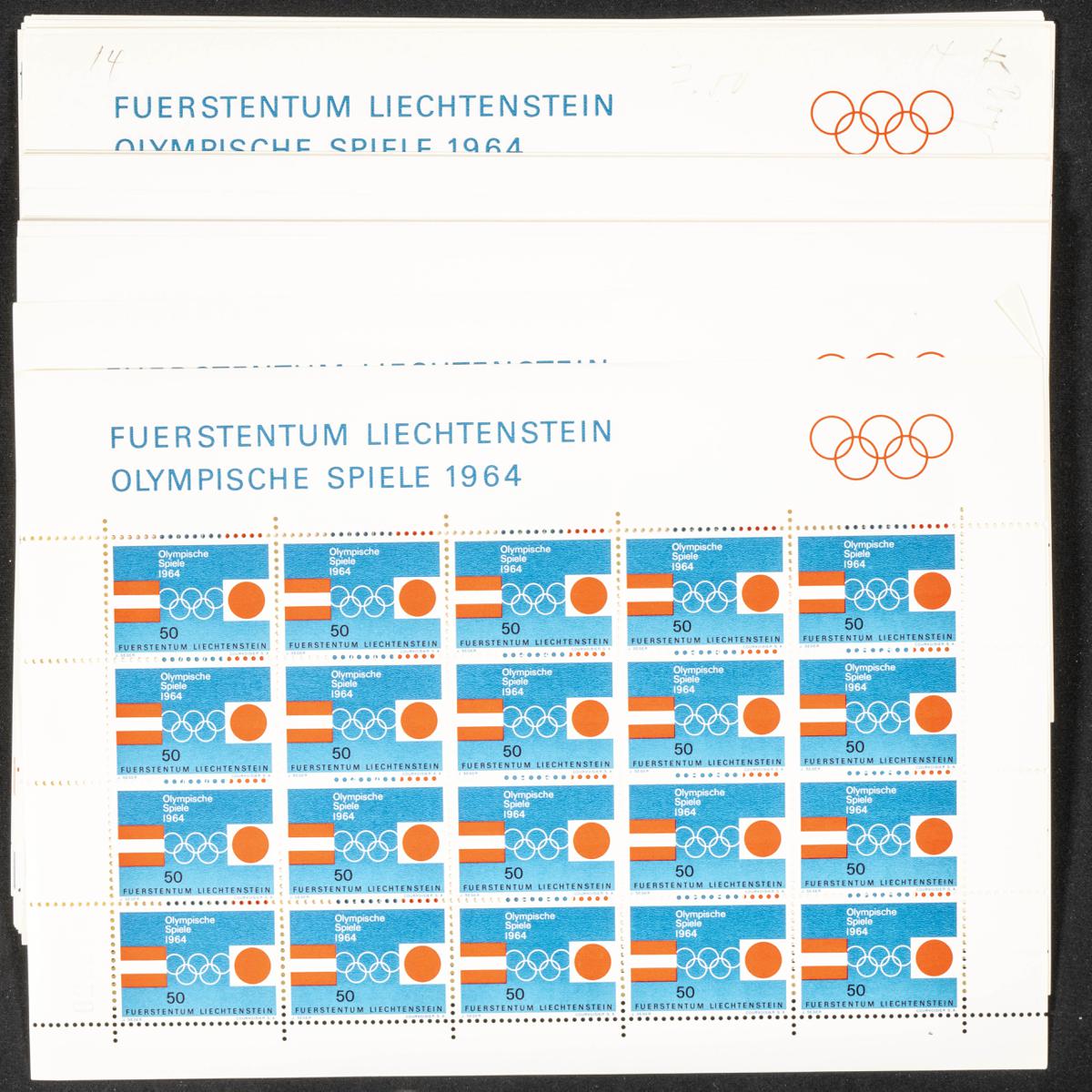 961 | Liechtenstein. Stock de Series y Sellos