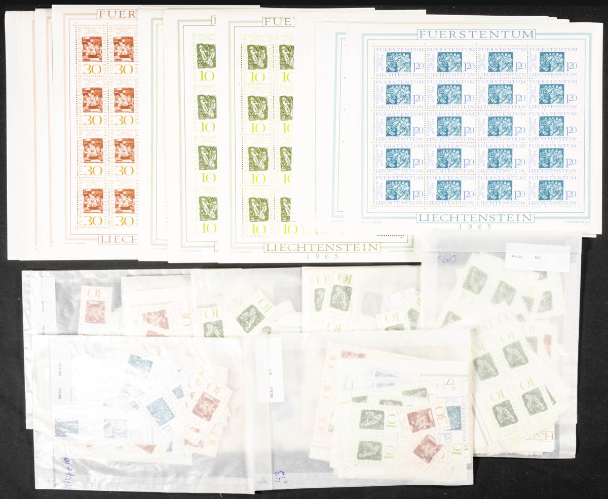 969 | Liechtenstein. Stock de Series y Sellos