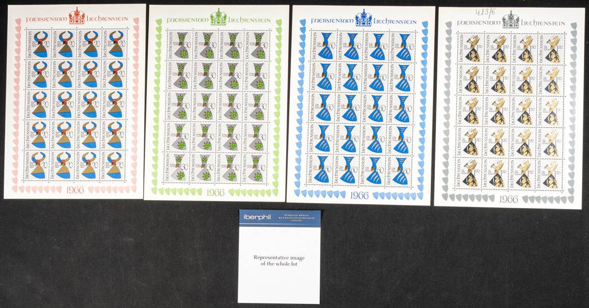 800 | Liechtenstein. Stock de Series y Sellos