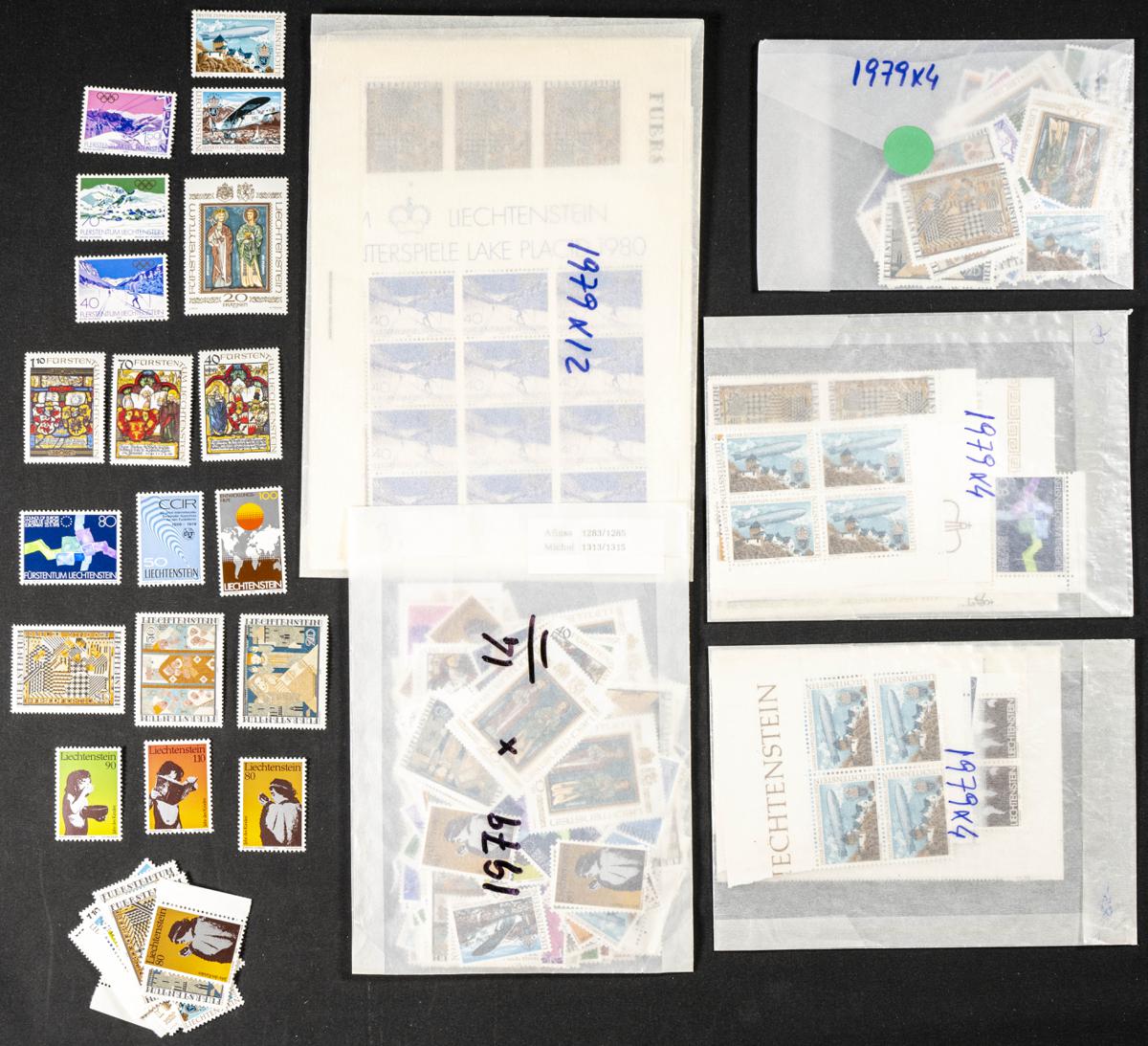 816 | Liechtenstein. Stock de Series y Sellos