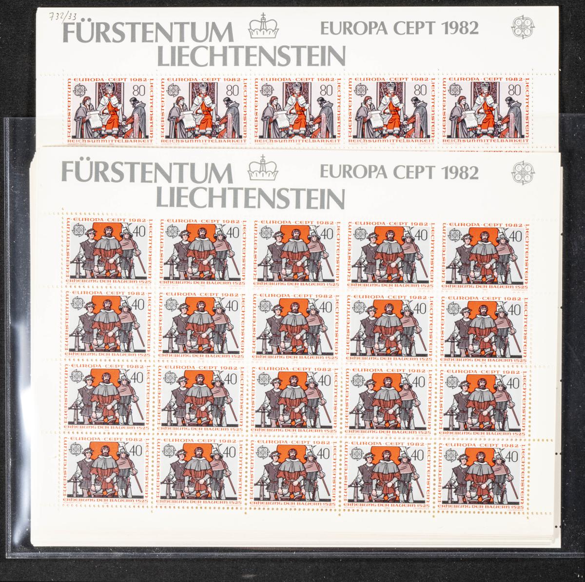 823 | Liechtenstein. Stock de Series y Sellos