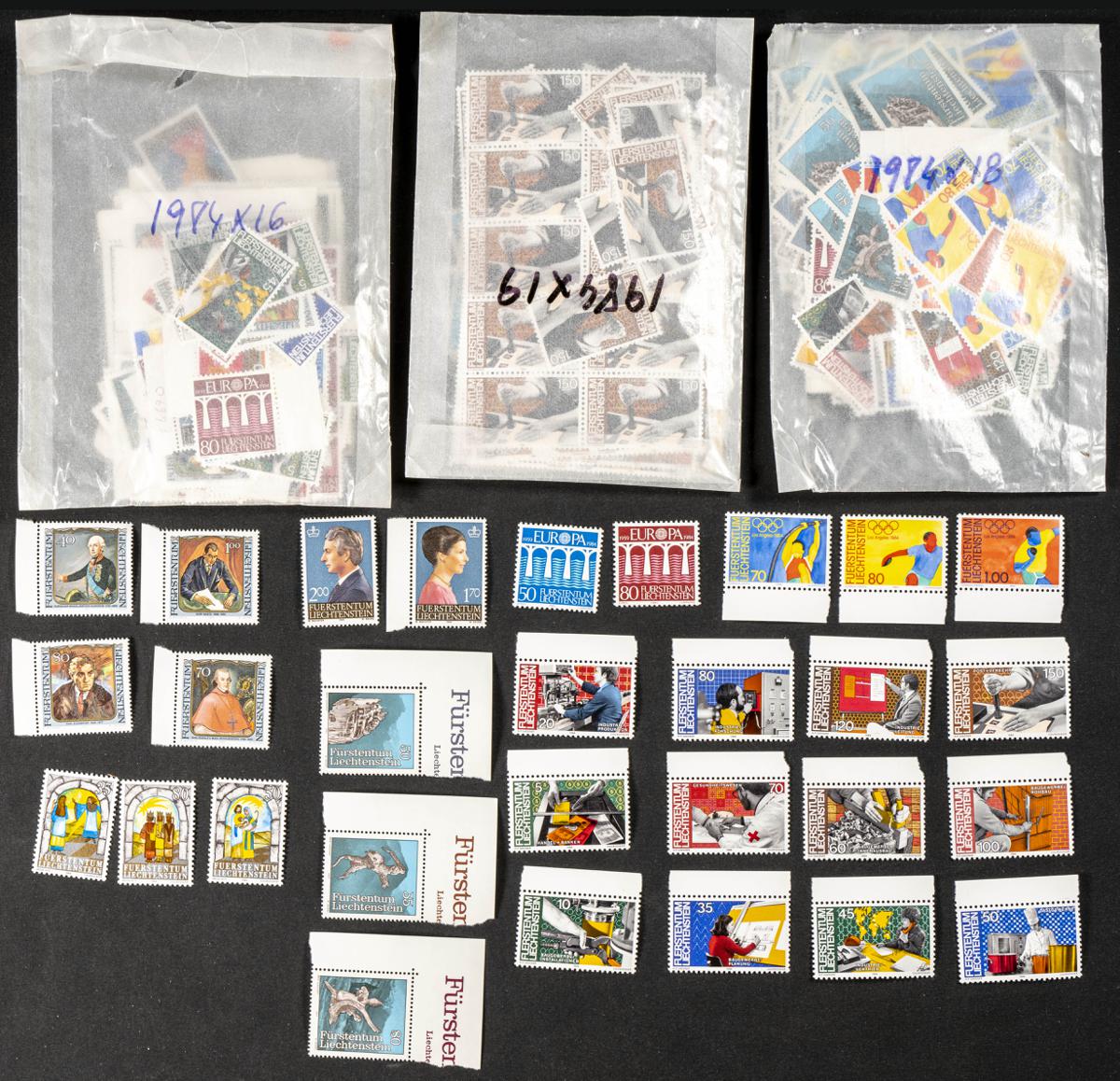 830 | Liechtenstein. Stock de Series y Sellos