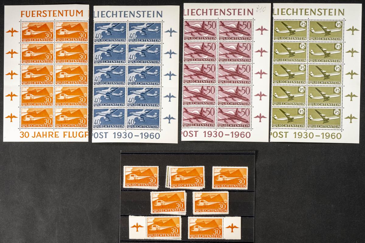 847 | Liechtenstein. Stock de Series y Sellos