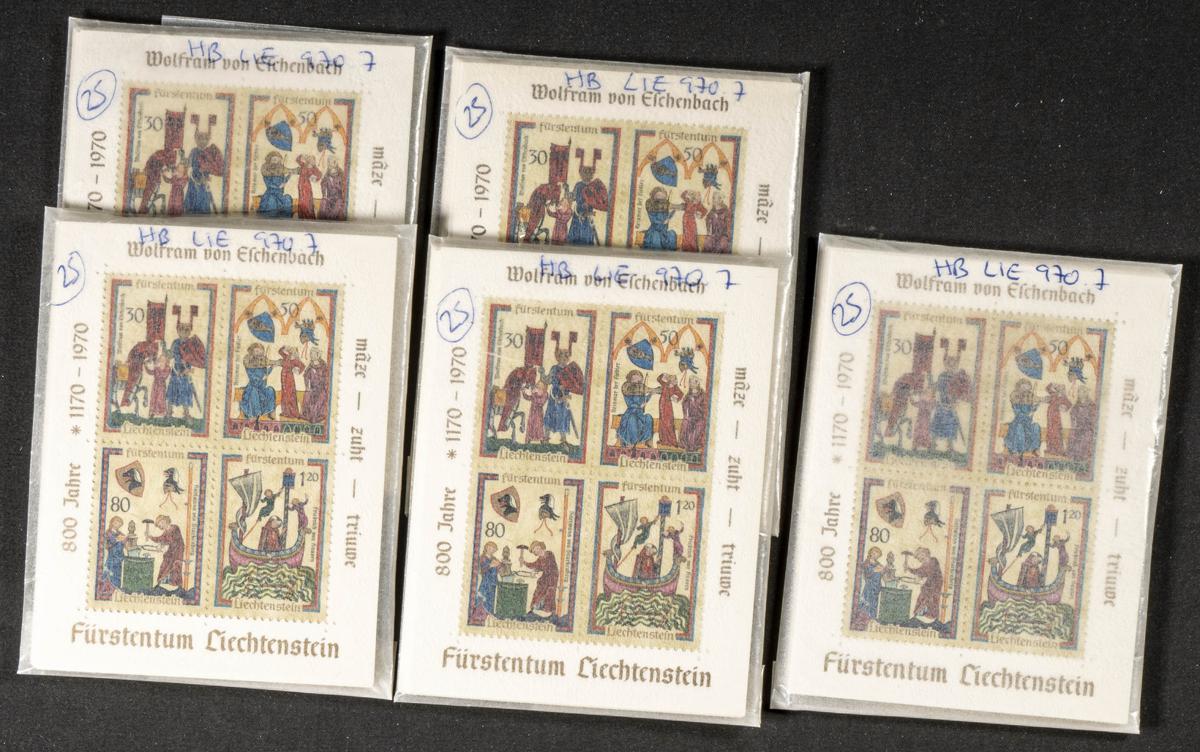 850 | Liechtenstein. Stock de Series y Sellos