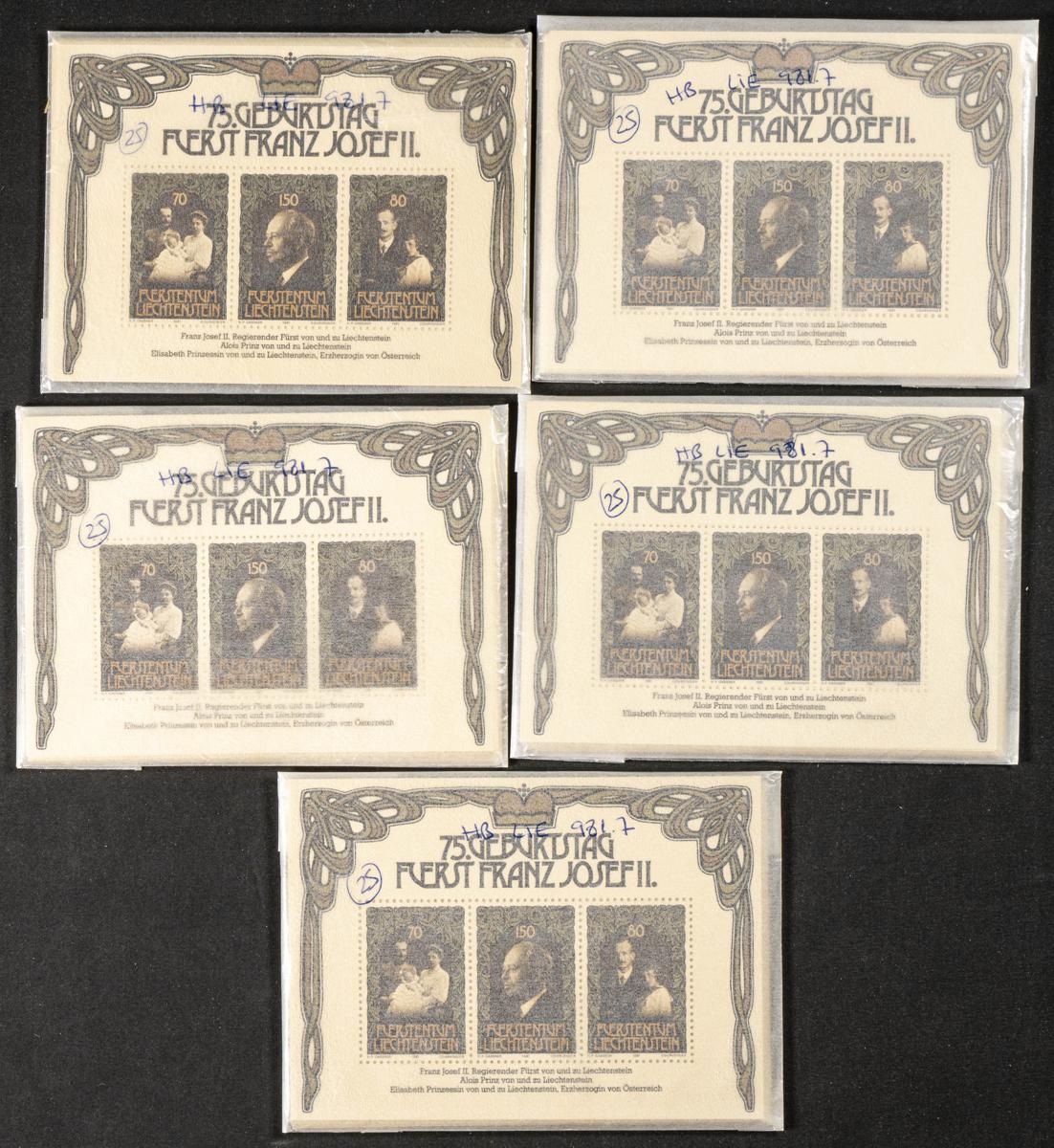 853 | Liechtenstein. Stock de Series y Sellos