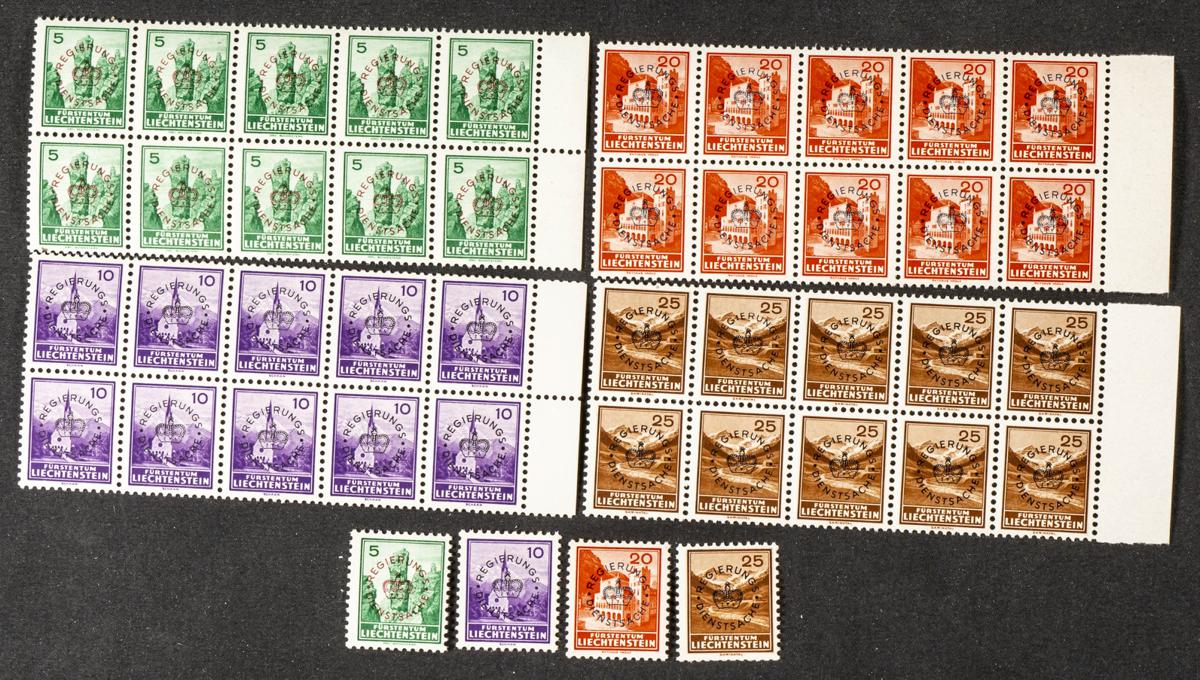 857 | Liechtenstein. Stock de Series y Sellos