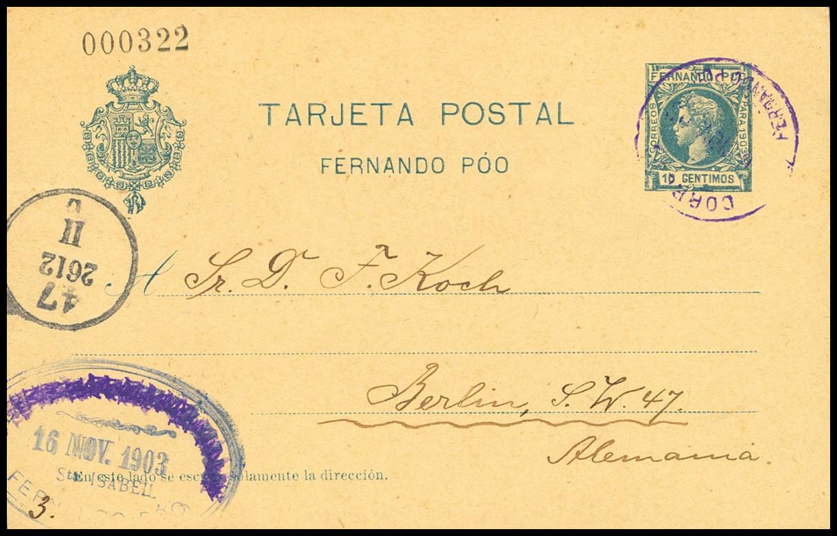 1651 | Fernando Poo. Entero Postal