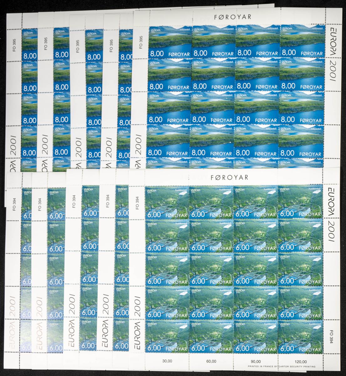 552 | Dinamarca-Feroe. Stock de Series y Sellos