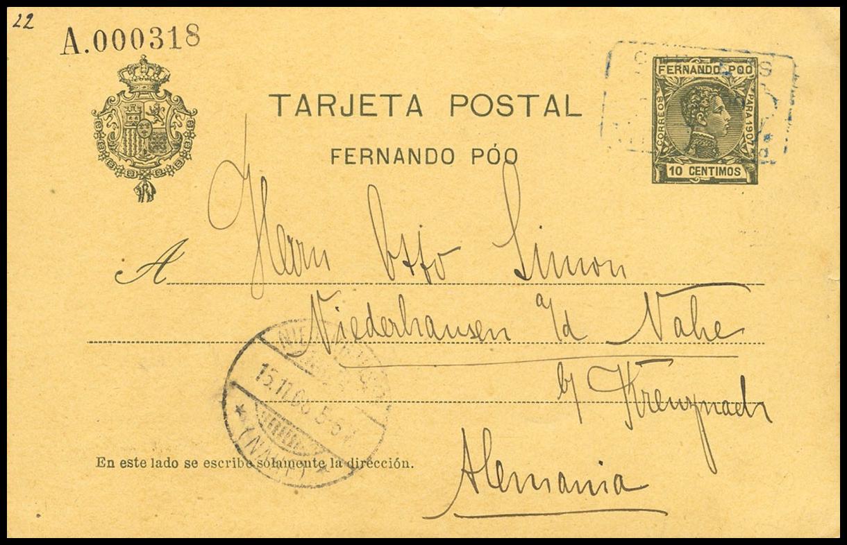 1564 | Fernando Poo. Entero Postal