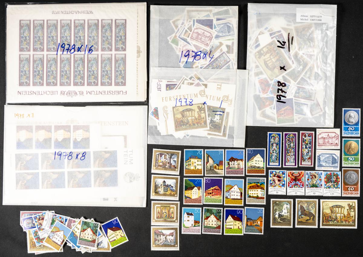380 | Liechtenstein. Sets and stamps stock