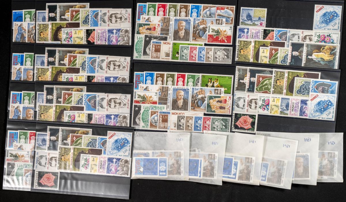 125 | Monaco. Sets and stamps stock