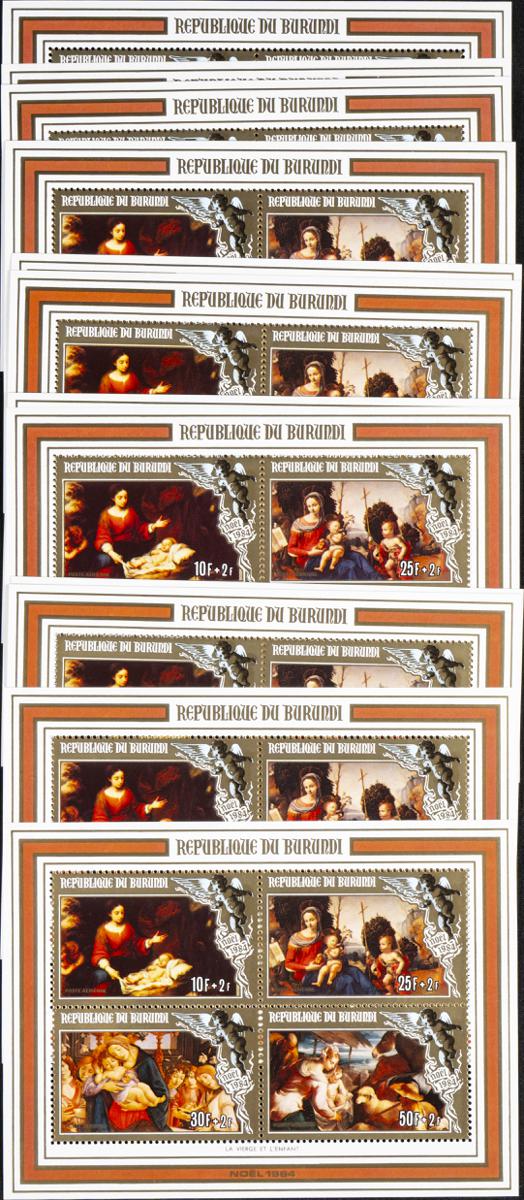 38 - Burundi. Sets and stamps stock 