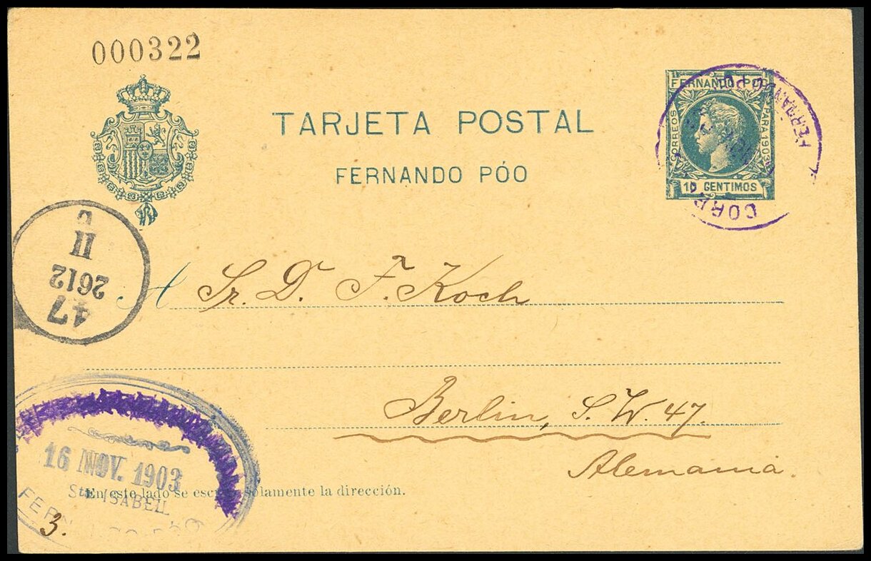 4537 | Fernando Poo. Entero Postal