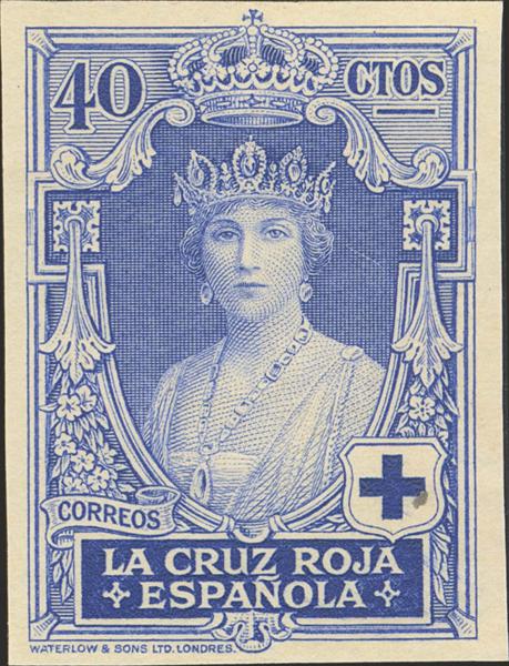 3805 - ★★ 333ecs. 1926. 40 cts azul claro. ERROR DE COLOR y SIN DENTAR. MAGNIFICO Y EXTRAORDINARIAMENTE RARO, SOLAMENTE TRES CONOCIDOS Y UNO DE ELLOS PRESENTA DEFECTOS. Cert. CEM. Ex-Láiz (fotografiada en el catálogo especializado de Edifil). - 4.000€