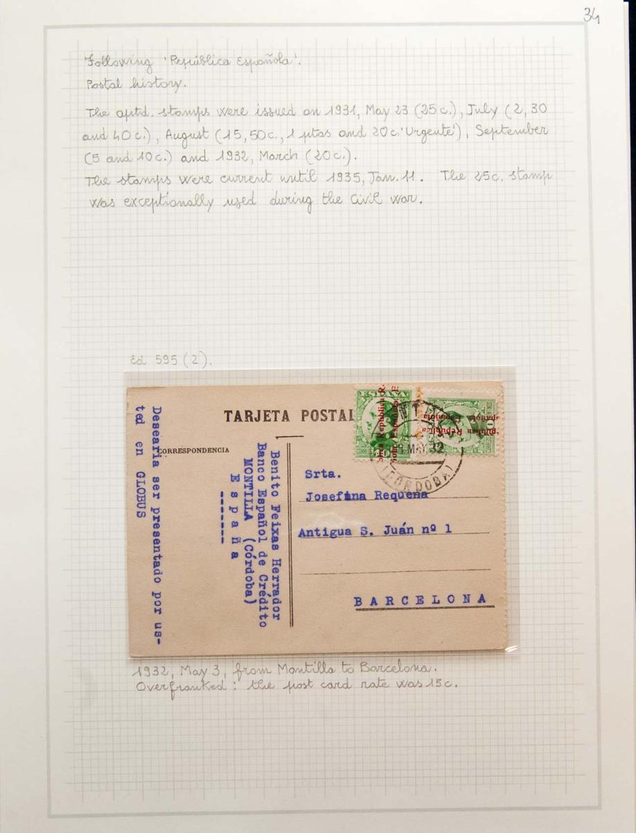 48 | Lotes y Colecciones.España. Historia Postal