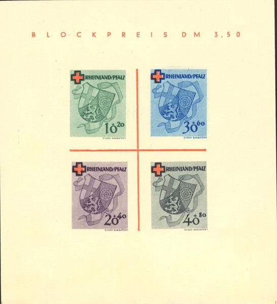 0000008385 - Renania Palatinado (Ocupación Francesa). Hoja Bloque