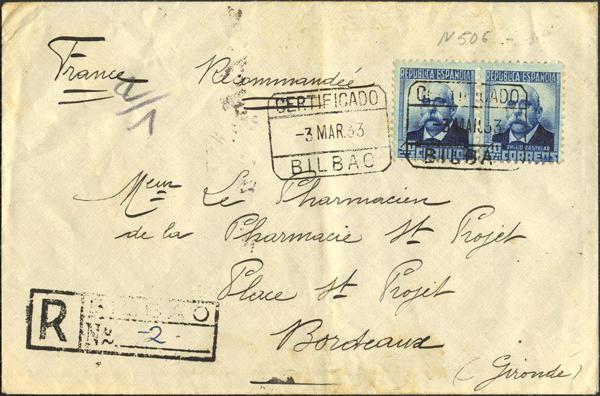 0000009550 - Spain. Spanish Republic Registered Mail