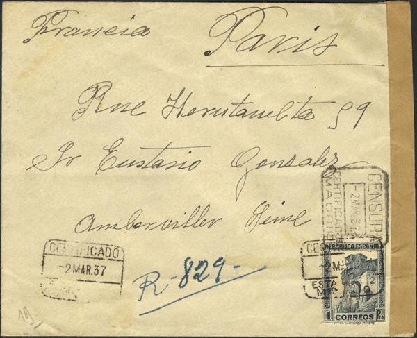 0000012547 - Zona Republicana. Bando Republicano Correo Certificado