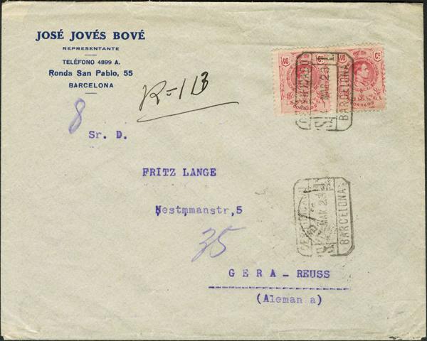 0000012932 - Spain. Alfonso XIII Registered Mail