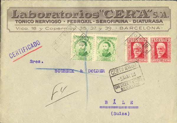 0000030357 - España. República Española Correo Certificado