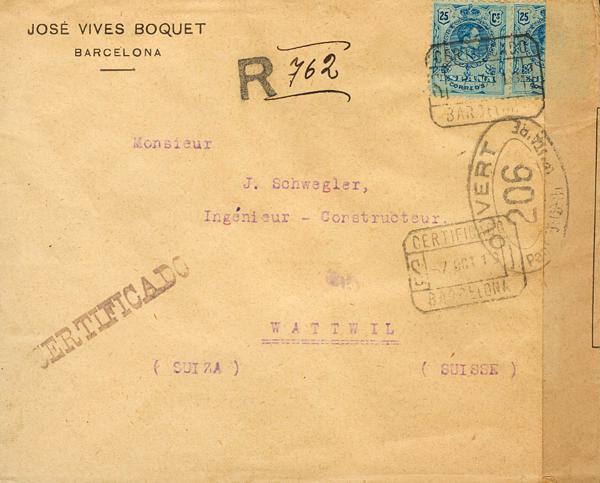 0000045127 - Spain. Alfonso XIII Registered Mail