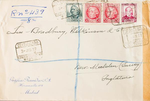 0000059198 - España. República Española Correo Certificado