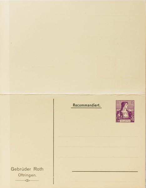 0000060407 - Suiza. Entero Postal Privado