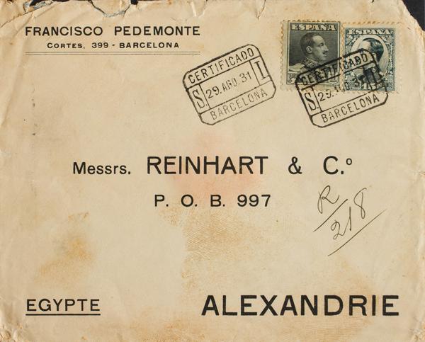 0000062089 - España. República Española Correo Certificado