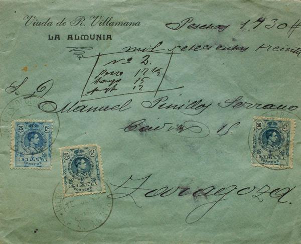 0000079830 - España. Alfonso XIII Correo Certificado