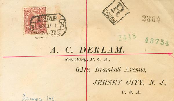 0000114245 - Spain. Alfonso XIII Registered Mail