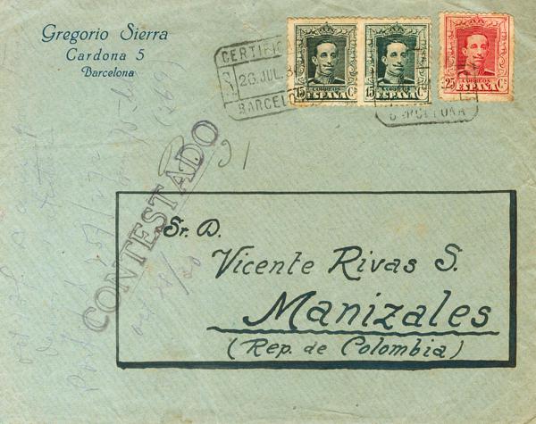 0000115568 - Spain. Alfonso XIII Registered Mail