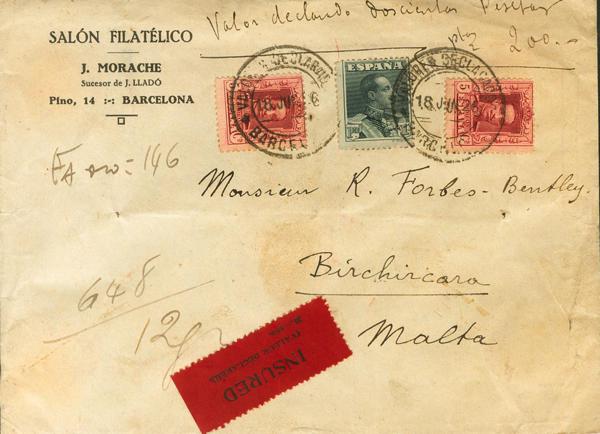0000115615 - Spain. Alfonso XIII Registered Mail