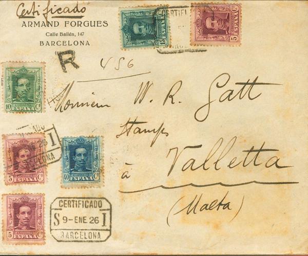 0000115616 - Spain. Alfonso XIII Registered Mail