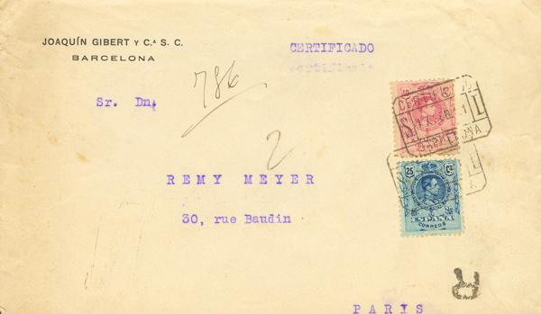 0000117139 - Spain. Alfonso XIII Registered Mail