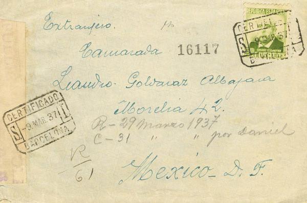 0000118425 - Spain. Spanish Republic Registered Mail
