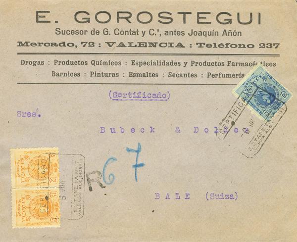 0000129296 - Spain. Alfonso XIII Registered Mail
