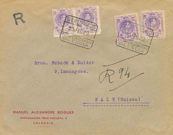 0000129297 - Spain. Alfonso XIII Registered Mail