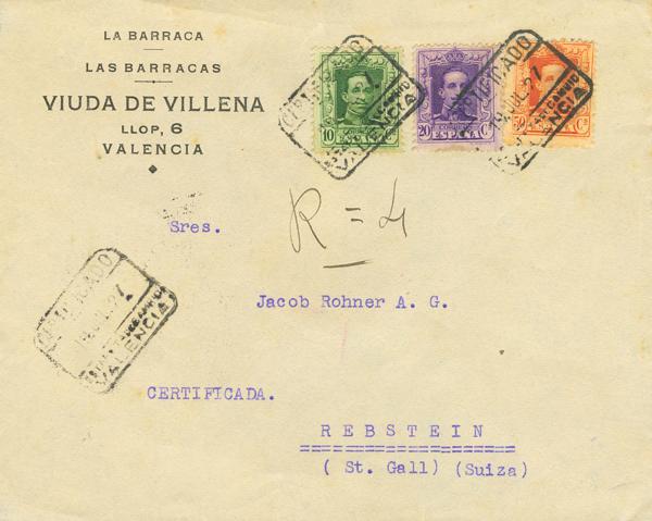 0000129308 - Spain. Alfonso XIII Registered Mail