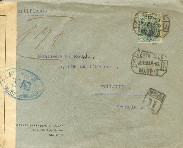 0000000058 - Spain. Alfonso XIII Registered Mail