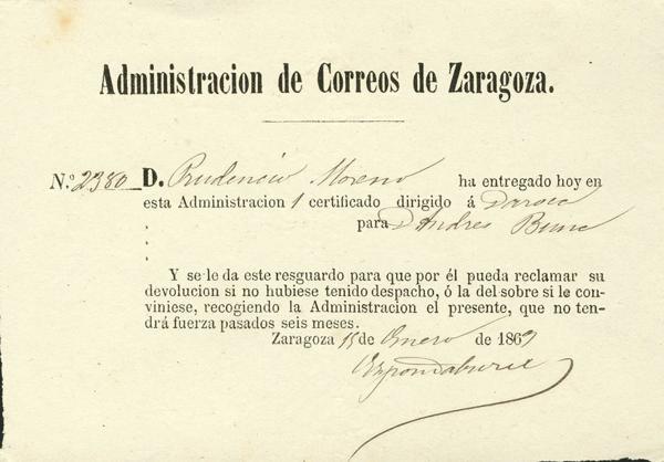 0000009308 - Aragon. Postal History
