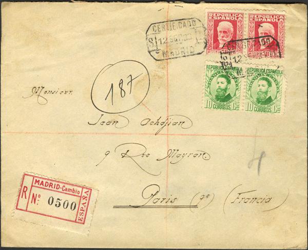 0000010629 - Spain. Spanish Republic Registered Mail