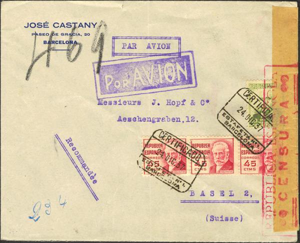 0000012550 - Spain. Spanish Republic Registered Mail