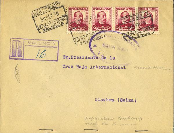 0000012596 - Spain. Spanish Republic Registered Mail